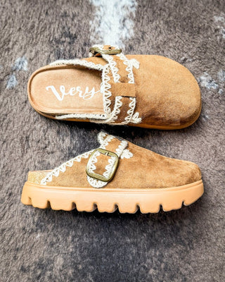 Nevada Buckle Clogs in Tan by Very G – Women's Shoes from Bronco Western Supply Co.