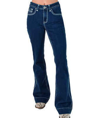 Next Level II High Waist Trouser Jeans in Dark Wash by Cowgirl Tuff – Apparel from Bronco Western Supply Co.
