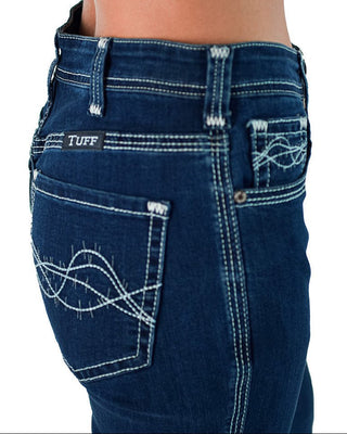 Next Level II High Waist Trouser Jeans in Dark Wash by Cowgirl Tuff – Apparel from Bronco Western Supply Co.
