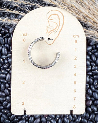 Nova Stud Fashion Hoop Earring - Silver/Pink – Jewelry from Bronco Western Supply Co.