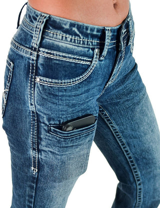 OMG2 Mid Rise Bootcut Jeans in Medium Wash by Cowgirl Tuff – Apparel from Bronco Western Supply Co.