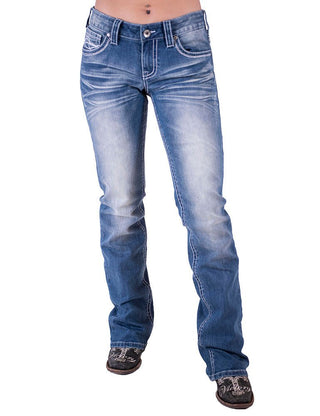 Original Shattered Bootcut Jeans by Cowgirl Tuff – Apparel from Bronco Western Supply Co.