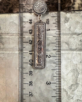 Out West Bar Dangle Fashion Earrings - Silver – Jewelry from Bronco Western Supply Co.