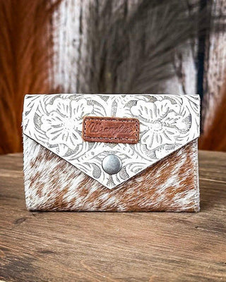 Outpost Floral Hair - On Wallet in Tan by Wrangler – Purses & Wallets from Bronco Western Supply Co.