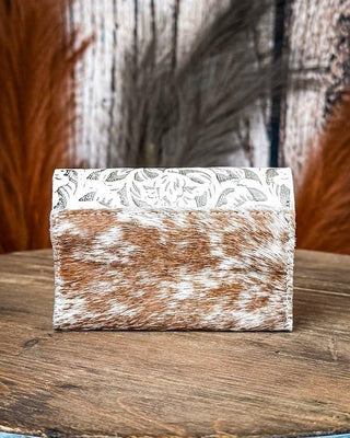 Outpost Floral Hair - On Wallet in Tan by Wrangler – Purses & Wallets from Bronco Western Supply Co.