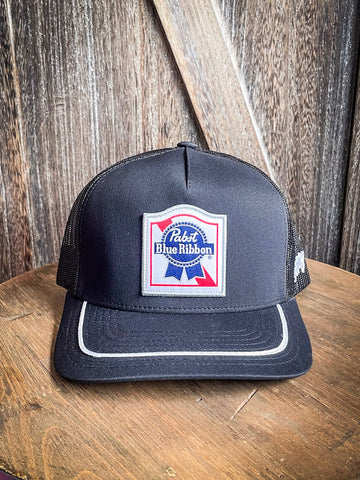 "PABST BLUE RIBBON" Black/White Hat - Men - Hooey - Bronco Western Supply Co.