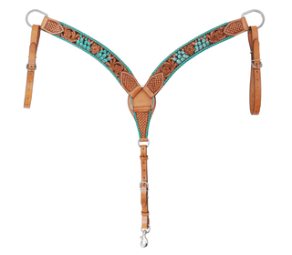 Painted Cactus Breast Collar and Headstall - Pieces Sold Separate – Horse Tack from Bronco Western Supply Co.