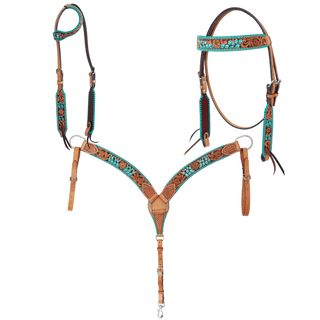 Painted Cactus Breast Collar and Headstall - Pieces Sold Separate – Horse Tack from Bronco Western Supply Co.
