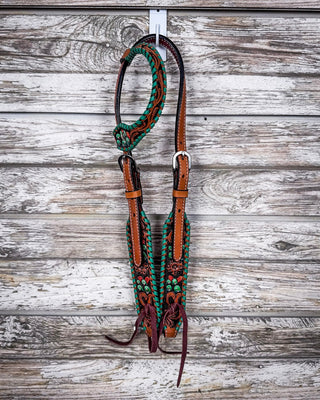 Painted Cactus Breast Collar and Headstall - Pieces Sold Separate – Horse Tack from Bronco Western Supply Co.