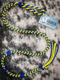 Paracord Breakaway Roping Neck Rope/Over and Under Whip - Blue/Yellow - ropes - Knot By Design - Bronco Western Supply Co.