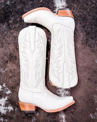 Pearl Black Star Leather Boots - Ivory – Women's Shoes from Bronco Western Supply Co.