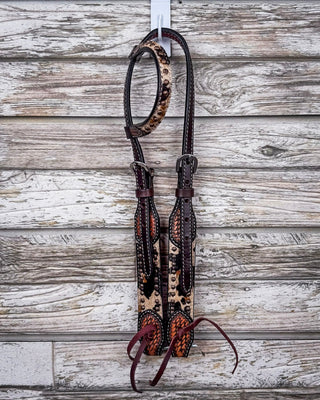Peppered Hair On Hide Breast Collar and Headstall - Pieces Sold Separate – Horse Tack from Bronco Western Supply Co.