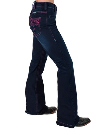 Pink Boot Stitch Trouser Jeans by Cowgirl Tuff – Apparel from Bronco Western Supply Co.