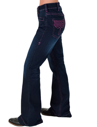 Pink Boot Stitch Trouser Jeans by Cowgirl Tuff – Apparel from Bronco Western Supply Co.
