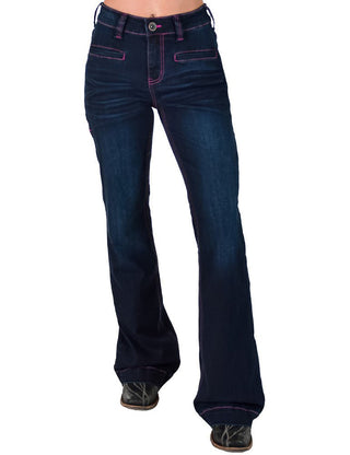 Pink Boot Stitch Trouser Jeans by Cowgirl Tuff – Apparel from Bronco Western Supply Co.