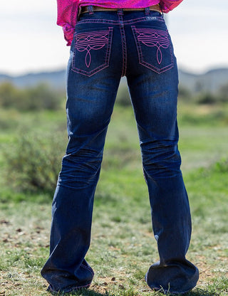 Pink Boot Stitch Trouser Jeans by Cowgirl Tuff – Apparel from Bronco Western Supply Co.