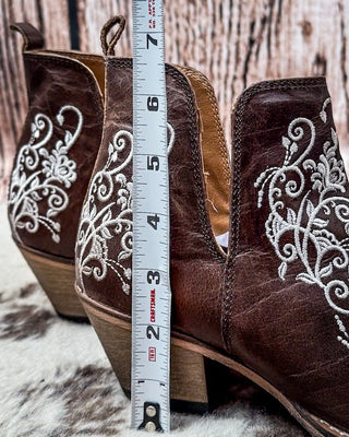 Prairie Dream Embroidered Western Leather Ankle Booties by Myra Bag – Women's Shoes from Bronco Western Supply Co.