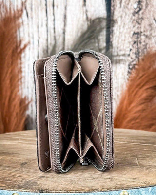Prairie Rose Tooled Wallet in Coffee by Wrangler – Purses & Wallets from Bronco Western Supply Co.