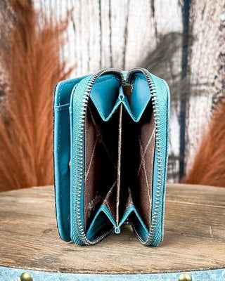 Prairie Rose Tooled Wallet in Turquoise by Wrangler – Purses & Wallets from Bronco Western Supply Co.
