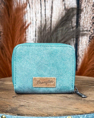 Prairie Rose Tooled Wallet in Turquoise by Wrangler – Purses & Wallets from Bronco Western Supply Co.