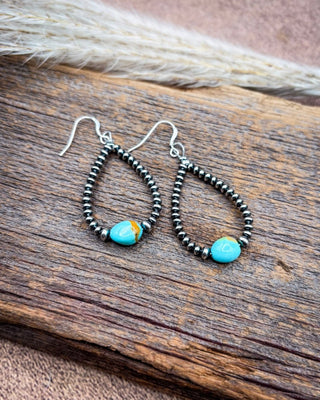 Prescott Sleeping Beauty Turquoise and Sterling Silver Teardrop Earrings – Jewelry from Bronco Western Supply Co.