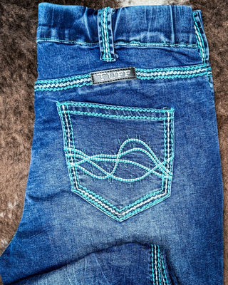 Pull - On Turquoise Hurricane Trouser by Cowgirl Tuff – Apparel from Bronco Western Supply Co.