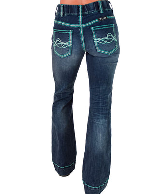 Pull - On Turquoise Hurricane Trouser by Cowgirl Tuff – Apparel from Bronco Western Supply Co.