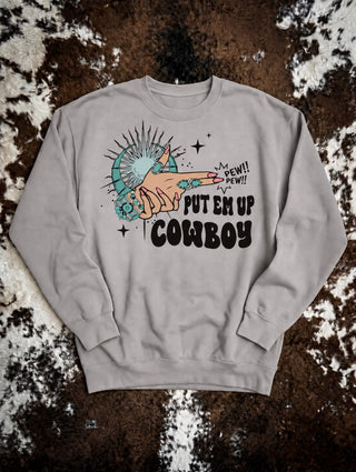 Put Em Up Cowboy Graphic Tee or Sweatshirt – Apparel from Bronco Western Supply Co.