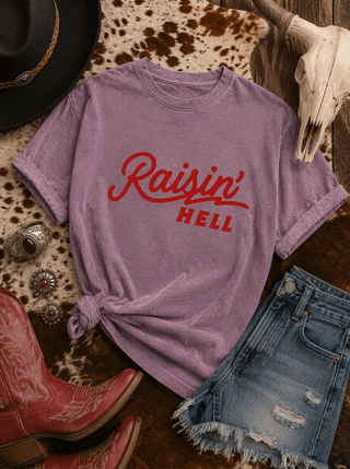 Raisin' Hell Graphic Tee – Apparel from Bronco Western Supply Co.