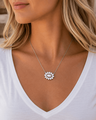 Ramblin’ Rose Necklace in White – Jewelry from Bronco Western Supply Co.