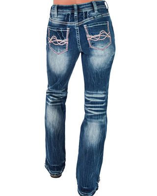 Red Twister Bootcut Jeans in Medium Wash by Cowgirl Tuff – Apparel from Bronco Western Supply Co.
