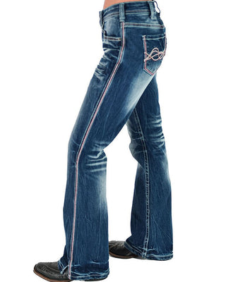 Red Twister Bootcut Jeans in Medium Wash by Cowgirl Tuff – Apparel from Bronco Western Supply Co.
