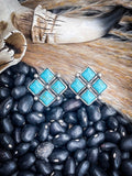 Rio Turquoise Diamonds Stud Earrings - Jewelry - Bronco Western Supply Jewelry - Bronco Western Supply Co.