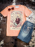 Road To Nowhere Cowgirls Graphic Tee - Coral - Apparel - Bronco Western Supply Co. - Bronco Western Supply Co.