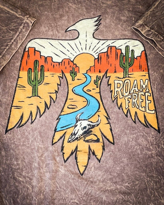 Roam Free Graphic Tee - Mocha - Apparel - Bronco Western Supply Co. - Bronco Western Supply Co.