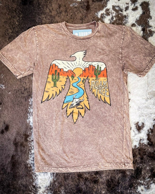Roam Free Graphic Tee - Mocha - Apparel - Bronco Western Supply Co. - Bronco Western Supply Co.