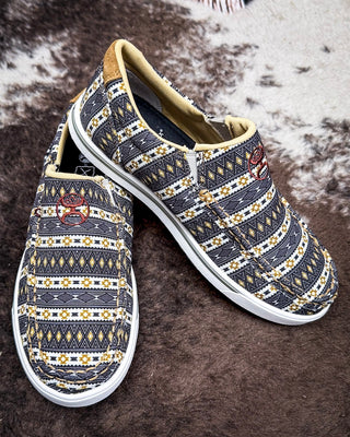 Ronnie Twisted X Hooey Slip - On Loper Sneakers - Black and Yellow Multi – Women's Shoes from Bronco Western Supply Co.