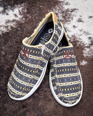 Ronnie Twisted X Hooey Slip - On Loper Sneakers - Black and Yellow Multi – Women's Shoes from Bronco Western Supply Co.