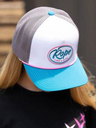 Rope Like a Girl - Turquoise and Pink Hooey Hat – Accessories from Bronco Western Supply Co.