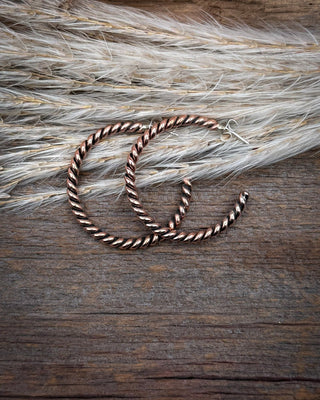 Rope Twist Copper Hoop Earrings – Jewelry from Bronco Western Supply Co.