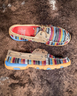Rory Twisted X Boat Shoe Driving Moc - Serape & Bomber – Women's Shoes from Bronco Western Supply Co.
