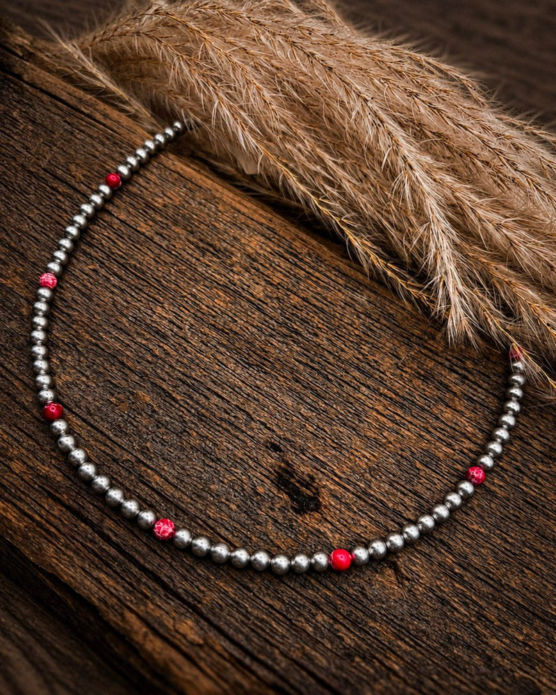 Rosalie Pink Sea Sediment Bead Necklace – Jewelry from Bronco Western Supply Co.
