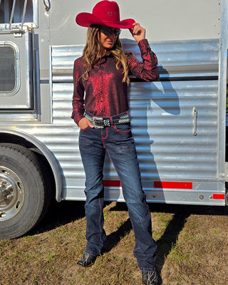 Ruby Natural Waist Bootcut Jeans by Cowgirl Tuff – Apparel from Bronco Western Supply Co.