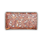 Piper Floral Tooled Wallet - Brown