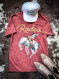 Saddle Bronc Rodeo Graphic Tee - Wine - Apparel - Bronco Western Supply Co. - Bronco Western Supply Co.