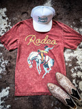 Saddle Bronc Rodeo Graphic Tee - Wine - Apparel - Bronco Western Supply Co. - Bronco Western Supply Co.