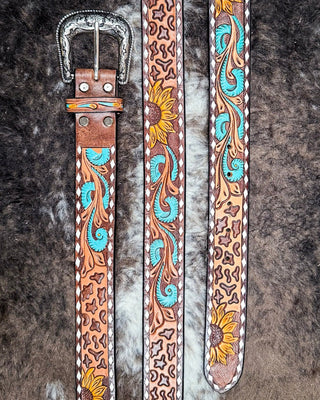 Savanna Bloom Leather Belt – Accessories from Bronco Western Supply Co.