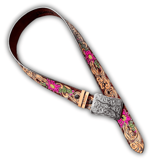 Senorita - Brown and Fuchsia Cactus Blossom Hooey Belt – Apparel from Bronco Western Supply Co.
