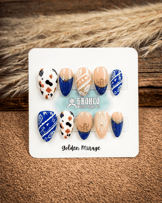 Short Almond Western Press-On Nails – Press-on Nails from Bronco Western Supply Co.