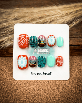 Short Squoval Western Press-On Nails – Press-on Nails from Bronco Western Supply Co.